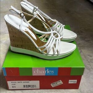 Women’s Charles by Charles David White Wedge Sandals - Size 7